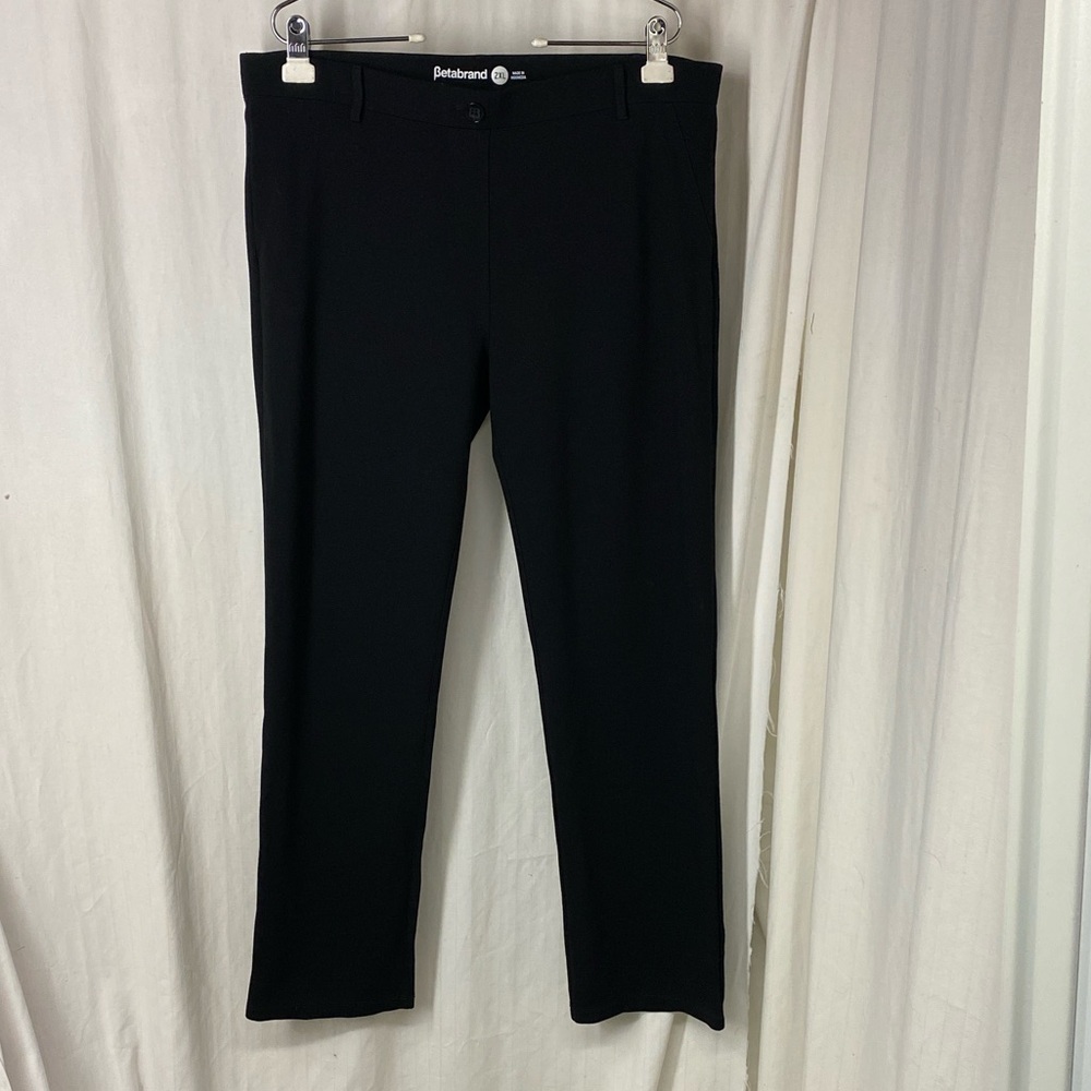 Betabrand 2xl Black Straight Leg Yoga Dress Pants XXL W0076